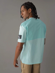 Calvin Klein pánske tyrkysové tričko - S (CCP)