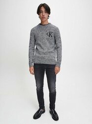 Calvin Klein pánsky sveter čierny melír - XL (BEH)