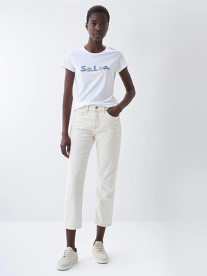 Salsa Jeans dámske biele tričko - M (1)