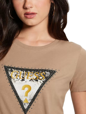 Guess dámske hnedé tričko - XS (G1DQ)
