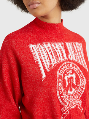 Tommy Jeans dámsky červený sveter - XS (XNL)