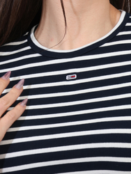 Tommy Jeans dámske pruhované tričko - L (0A6)