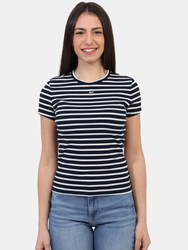 Tommy Jeans dámske pruhované tričko - L (0A6)
