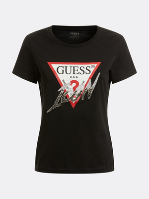 Guess dámske čierne tričko - XL (JBLK)