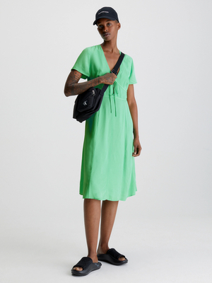 Calvin Klein dámske zelené šaty SHORT SLEEVE SEAMING DAY DRESS - L (L1C)