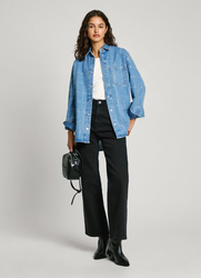 Pepe Jeans dámska denimová košeľa OVERSHIRT GLITTER - S (000)