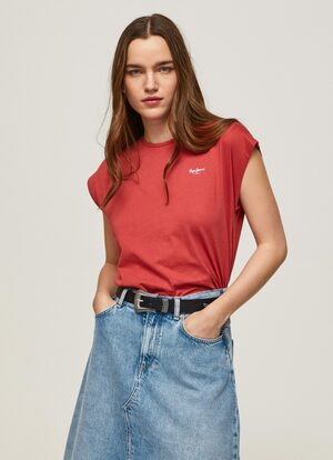 Pepe Jeans dámske červené tričko BLOOM - S (217)