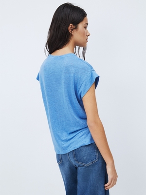 Pepe Jeans dámske modré tričko Cleo. - XS (545)