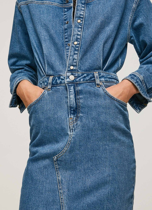 Pepe Jeans džínsové modré Jamila šaty - XS (000)