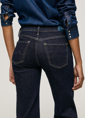 Pepe Jeans dámske tmavomodré džínsy Aubrey - 26/32 (000)