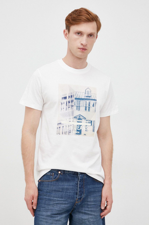 Pepe Jeans pánske biele tričko TELLER - S (800)