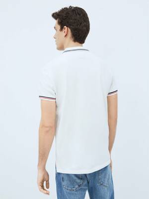 Pepe Jeans pánske biele polo tričko Baldwin - L (803)