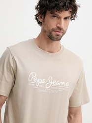 Pepe Jeans pánske béžové tričko Dumas - L (833)