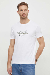 Pepe Jeans biele pánske tričko COUNT - S (800)