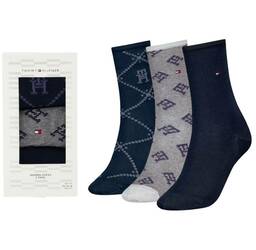 Tommy Hilfiger dámske ponožky 3 pack - 35/38 (NAV)
