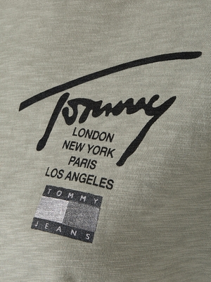 Tommy Jeans dámske zelené tričko - L (PMI)