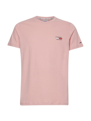 Tommy Jeans pánske ružové tričko CHEST LOGO - M (TH9)