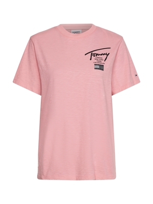 Tommy Jeans dámske ružové tričko - M (THE)