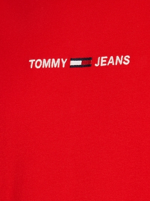 Tommy Jeans pánske červené tričko - L (XNL)