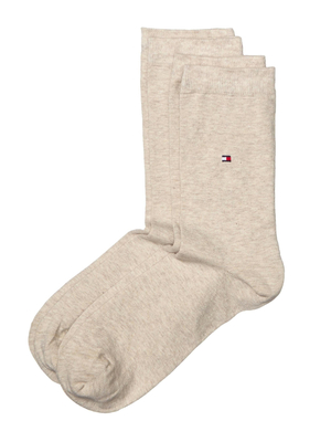 Tommy Hilfiger dámske béžové ponožky 2 pack - 39 (LIGHTBE)