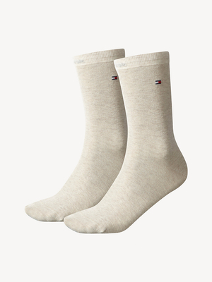 Tommy Hilfiger dámske béžové ponožky 2 pack - 39 (LIGHTBE)