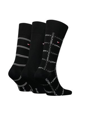 Tommy Hilfiger pánske čierne ponožky 3pack - 39/42 (002)