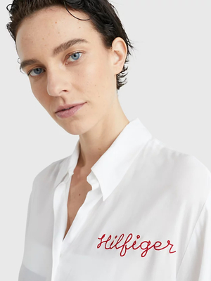 Tommy Hilfiger dámska biela plážová košeľa - S (YBR)