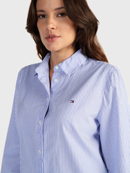 Tommy Hilfiger dámska modrá košeľa Essential - 34 (0A5)