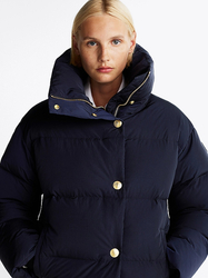 Tommy Hilfiger dámska tmavo modrá páperová bunda - M-L (DW5)