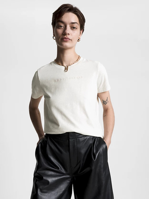 Tommy Hilfiger dámske béžové tričko - XS (01T)