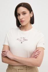 Tommy Hilfiger dámske béžové tričko - S (Z00)