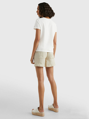 Tommy Hilfiger dámske biele tričko - XS (YBL)