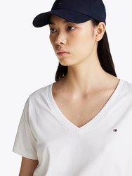 Tommy Hilfiger dámske biele tričko - L (YCF)