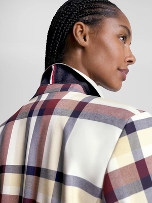 Tommy Hilfiger dámske dvojradové kárované sako - 36 (0Q1)