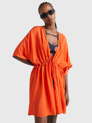 Tommy Hilfiger dámske oranžové plážové šaty - M (SNX)