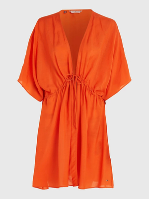 Tommy Hilfiger dámske oranžové plážové šaty - M (SNX)