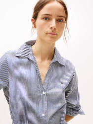 Tommy Hilfiger dámske pruhované šaty Poplin - 34 (0BC)