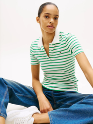 Tommy Hilfiger dámske pruhované polo tričko 1985 - L (0FO)