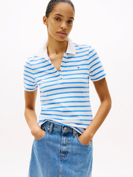 Tommy Hilfiger dámske pruhované polo tričko 1985 - L (0FN)