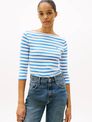Tommy Hilfiger dámske pruhované tričko  - XS (0FN)