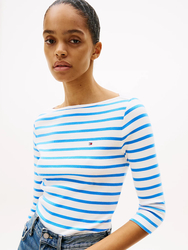 Tommy Hilfiger dámske pruhované tričko  - XS (0FN)