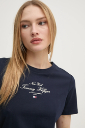 Tommy Hilfiger dámske tmavo modré tričko - M (C1G)