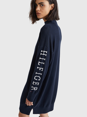 Tommy Hilfiger dámske tmavomodré svetrové šaty - S (DW5)