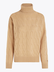 Tommy Hilfiger dámsky hnedý vlnený sveter - S (RBL)
