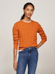 Tommy Hilfiger dámsky oranžový sveter - XS (SFM)