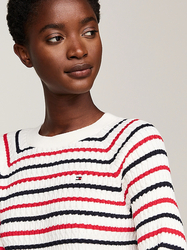 Tommy Hilfiger dámsky pruhovaný sveter  - XL (04S)