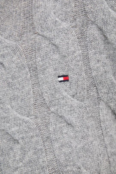 Tommy Hilfiger dámsky šedý vlnený sveter - XL (PJ8)