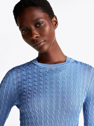 Tommy Hilfiger dámske modré tričko s dlhým rukávom - L (C1O)