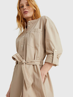 Tommy Hilfiger dámske béžové šaty - 36 (AEG)