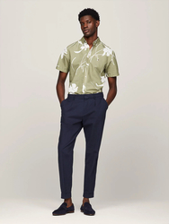 Tommy Hilfiger pánska khaki košeľa s krátkym rukávom - S (0H7)